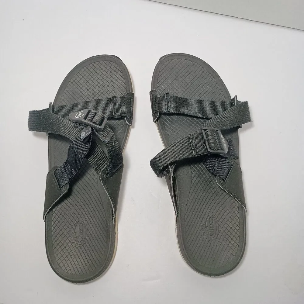 Chaco Lowdown Slides Womens Size 10 Black Adjustable Strap Beach Trail Sandals